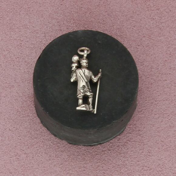 sterling silver vintage 3d catholic saint christopher with child charm pendant - Picture 2 of 3